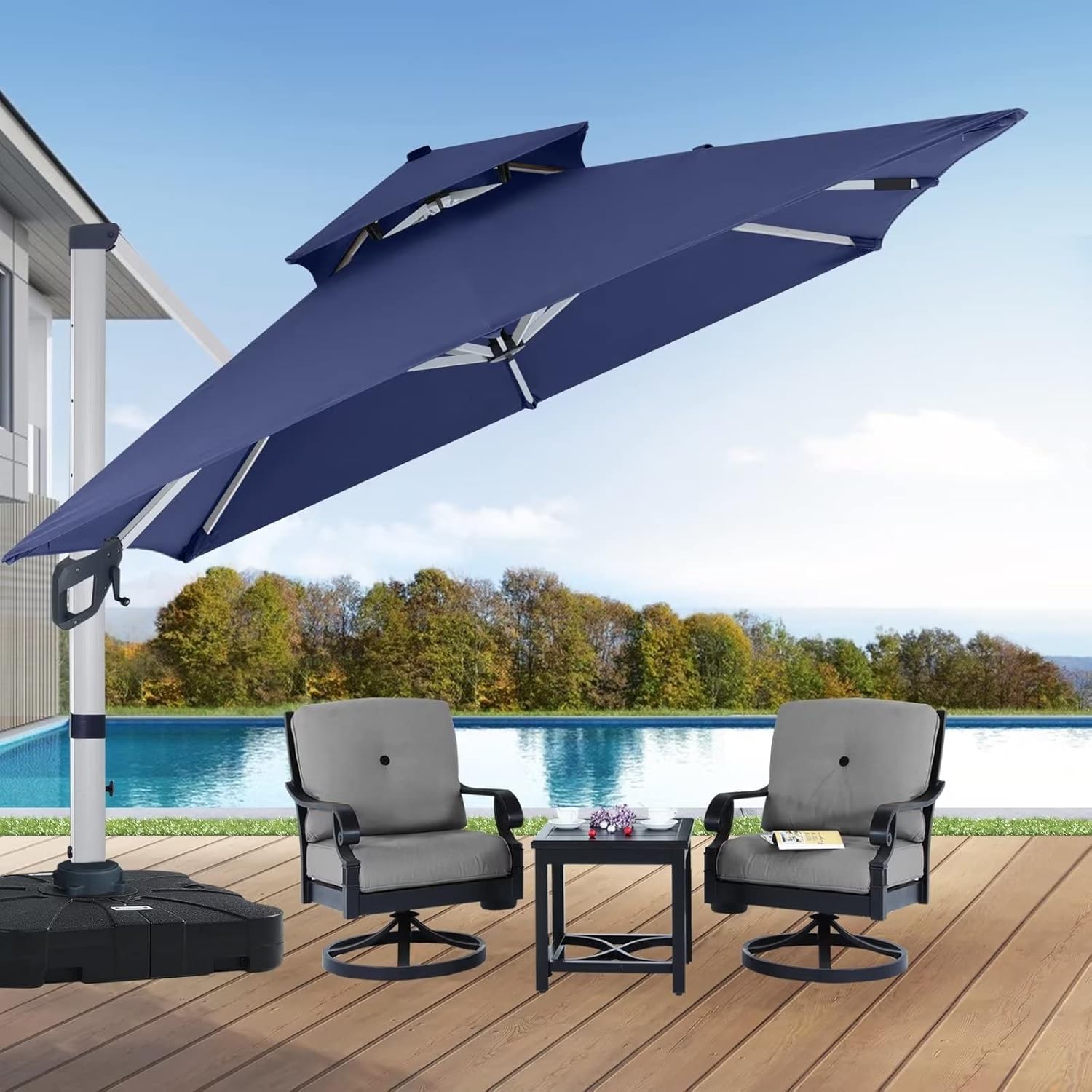 ABCCANOPY 10ft Patio Umbrella Large Windproof Cantilever