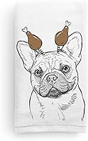 Vista 6 de Inkopious Bare Chew Chew The French Bulldog - Toalla de mano decorativa para baño y cocina