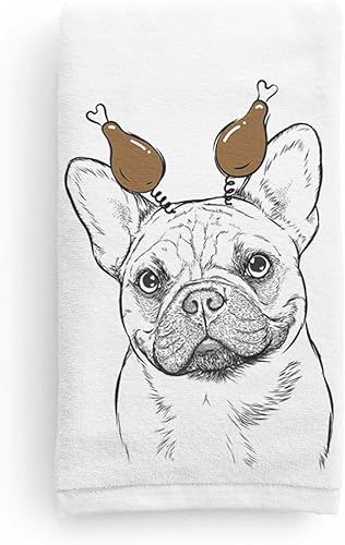 Miniatura 6 de Inkopious Bare Chew Chew The French Bulldog - Toalla de mano decorativa para baño y cocina