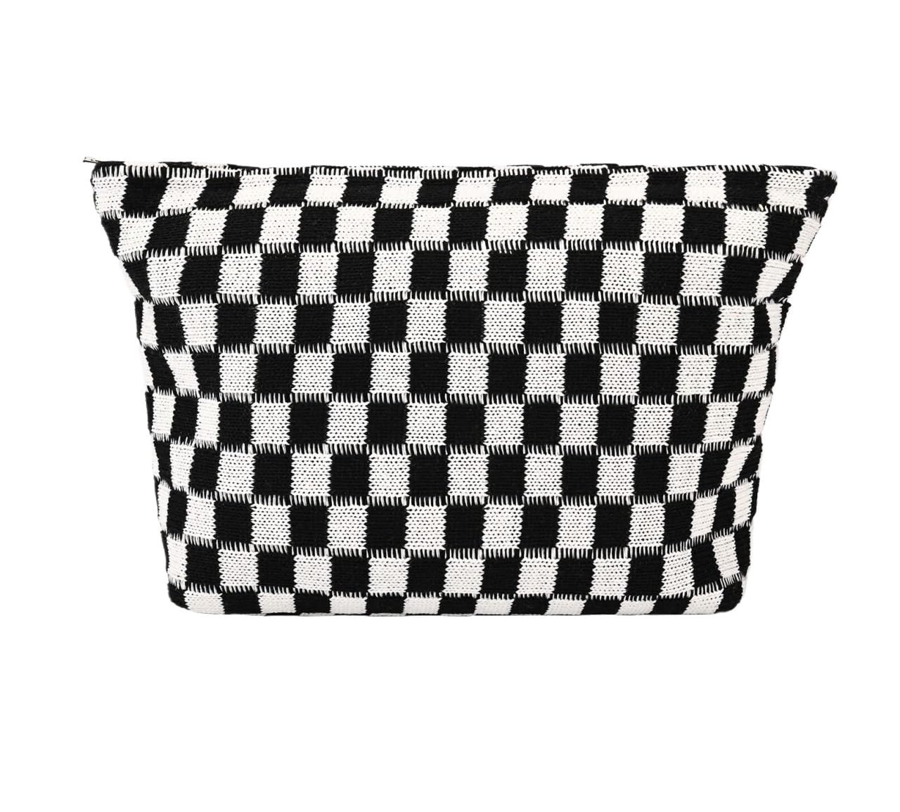 Kosmetiktasche Kulturtasche Kosmetiktasche, Karierte Kosmetiktasche, Canvas-Mix, Reise-Kulturbeutel, Aufbewahrungstasche Schminktasche Damen(A,20x7x6cm)