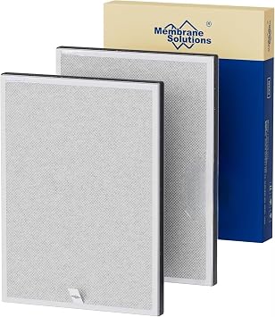 Membrane Solutions MSA3/MSA3S Genuine Smoke Removal Air Purifier Filter Replacement 2 Pack, Upgraded 6-in-1 H13 True HEPA Filter