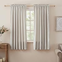 Vista 41 de Cortinas dorado oscuro de 108" para sala de estar, cortinas opacas de terciopelo con bolsillo para barra, para ventana, tratamiento de semi