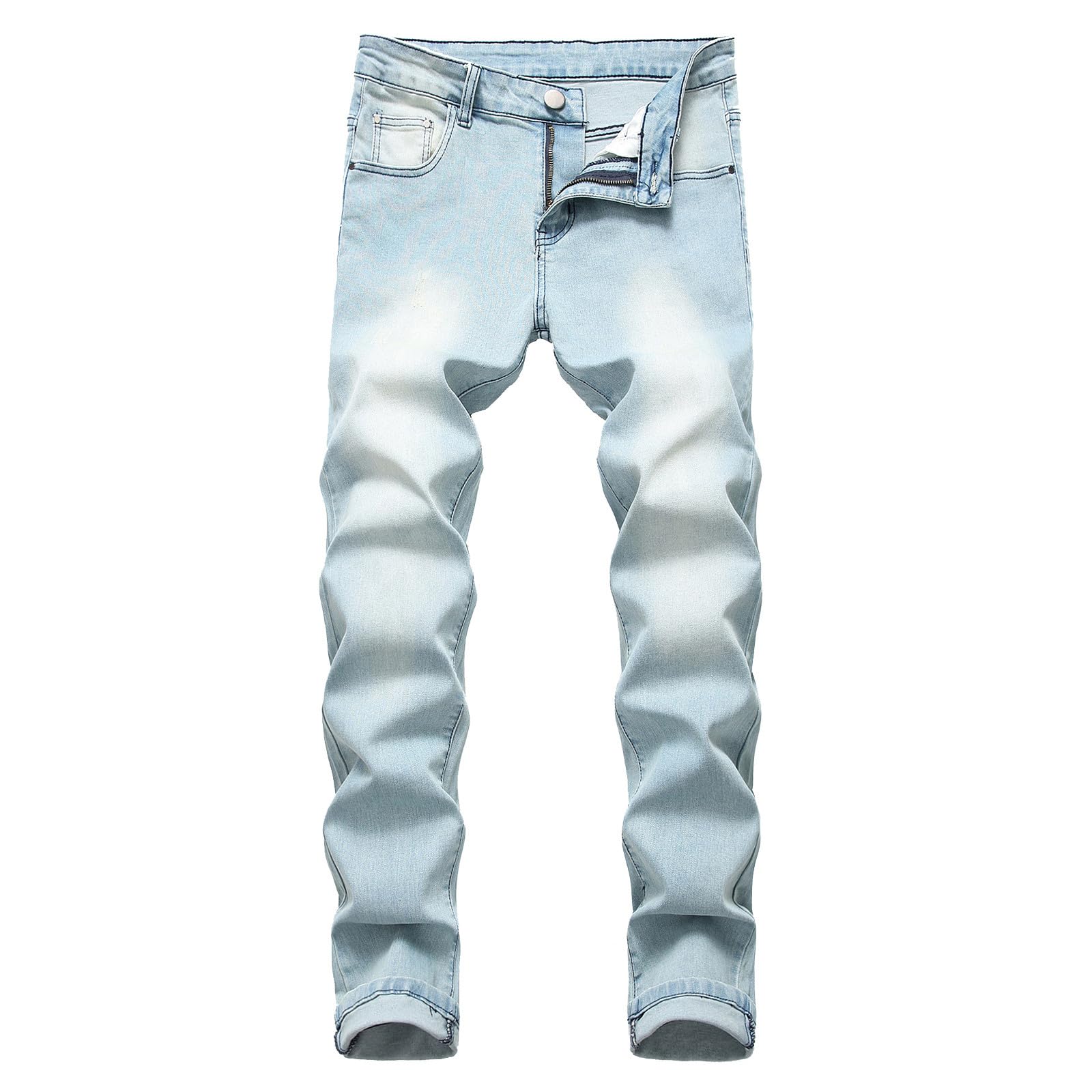Jeans Uomo Slim Fit, Pantaloni Jeans Uomo con Ricamo Pentagramma Pantaloni in Denim Stretch Slim Fit vestibilità Regolare Jeans Neri Strappati Jeans Nero Streetwear Stile Y2k Pants Casual Versatile
