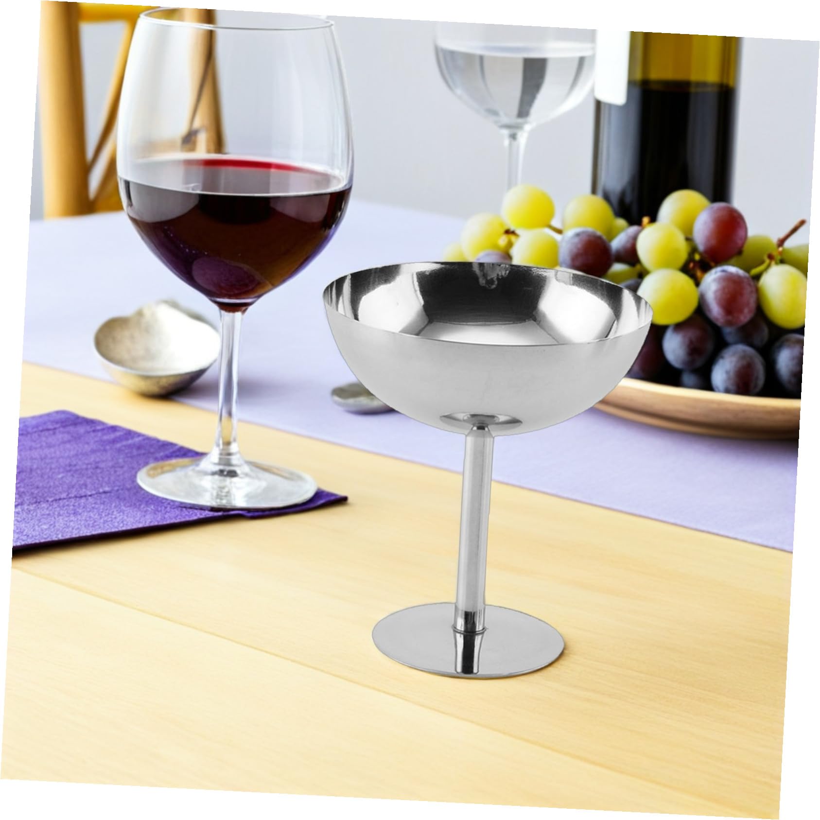 2piezas Cuencos para Postre de Acero Inoxidable Vaso de Helado Taza de Cóctel para Yogur Postres Fiesta el Piso Mesa