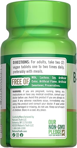 Miniatura 7 de Nature's Truth Complejo de vitamina B para mujeres y hombres  Plus B12  90 tabletas  Alta potencia  Suplemento vegano y sin OMG