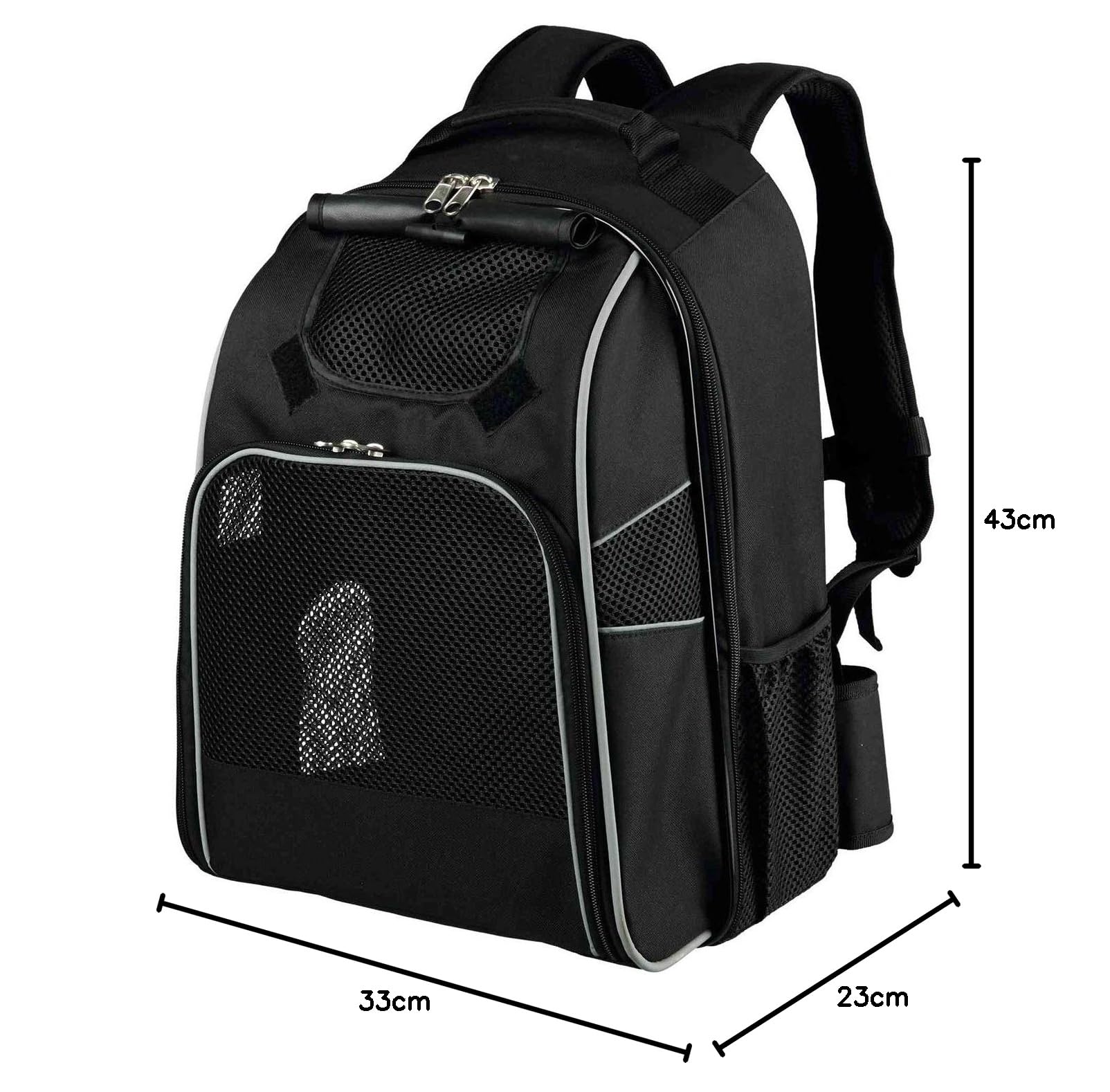 Trixie Mochila William, 33 × 43 × 23 cm, Negro, Perro