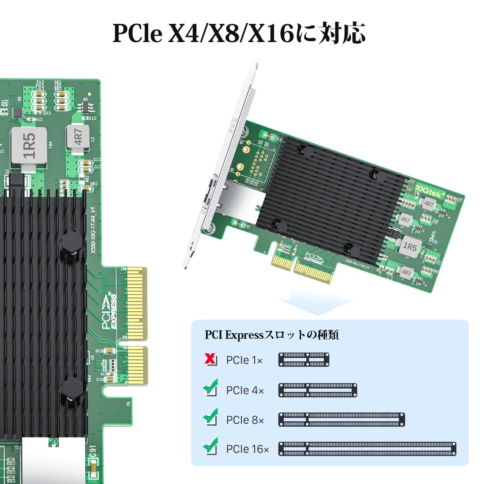 Amazon.co.jp: 10Gtek 10Gb PCI-E NICネットワークカード,Intel 