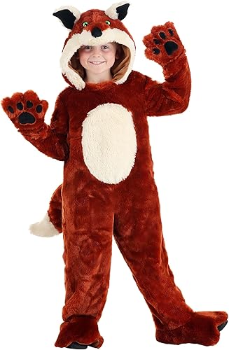 Disfraz de zorro para niños, overol de felpa con capucha, mitones, fundas para pies, cola