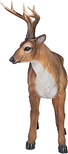 Miniatura 2 de Design Toscano Big Rack Deer Buck - Estatua Señuelo de Animal de Jardín para Interiores y Exteriores, 28 pulgadas de largo, 24 pulgadas de alto,