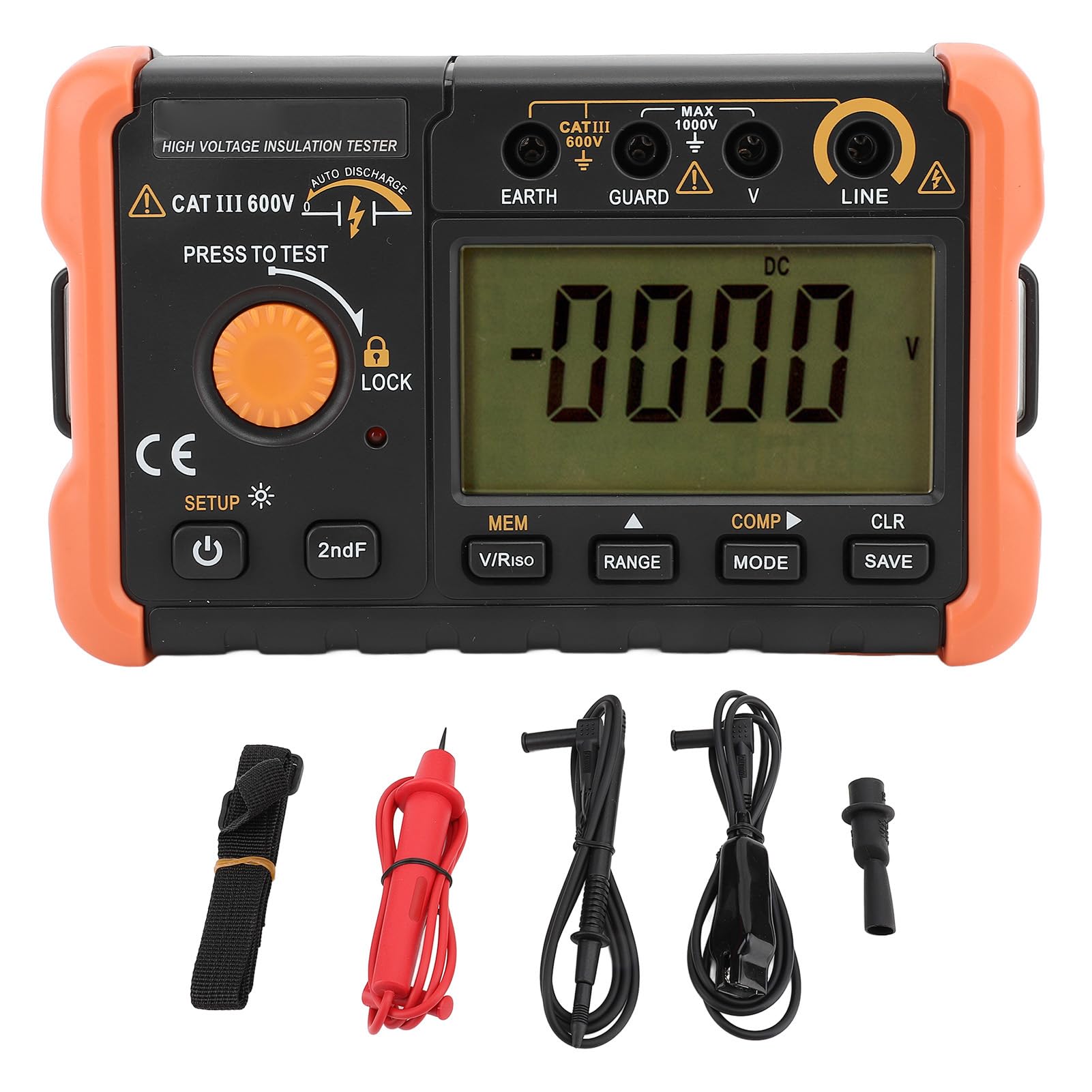 Megaomomierz Tester Izolacji Miernik Rezystancji 100 V-1000 V 1,3 MA Zabezpieczenie Przed Przeciążeniem, 0,00-100 GΩ do Konserwacji Sprzętu Elektrycznego