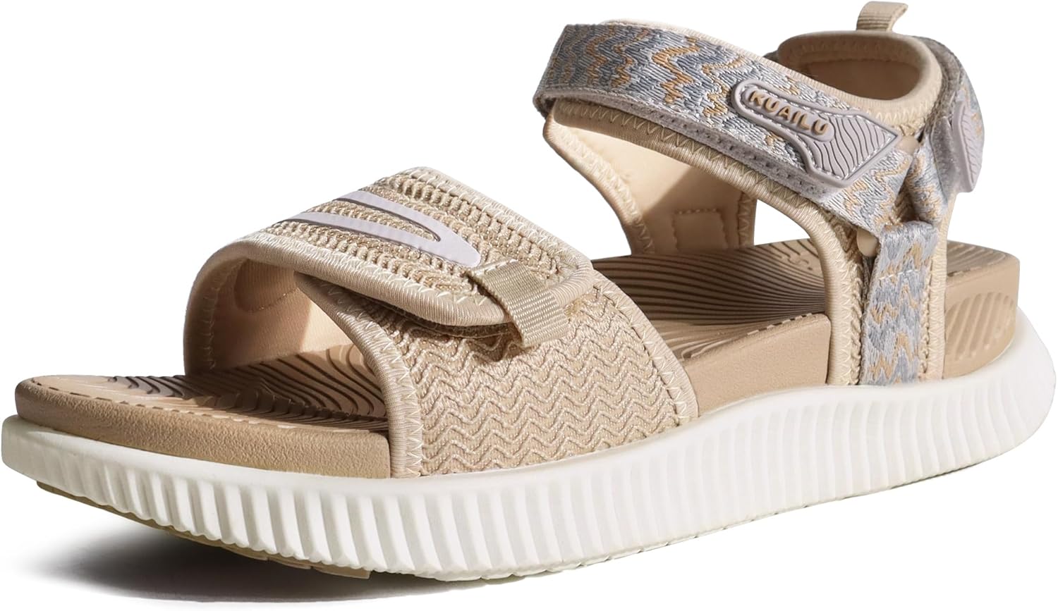 KuaiLu Womens Orthopedic Walking Sandals Ladies Recovery Sport Thick Athletic Cushion Outdoor Hiking Water Sandles Adjustable Strap Sandals with Comfortable Plantar Fasciitis Arch Support