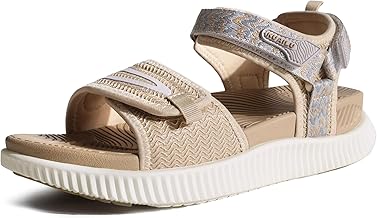 KuaiLu Womens Orthopedic Walking Sandals Ladies Recovery Sport Thick Athletic Cushion Outdoor Hiking Water Sandles Adjustable Strap Sandals with Comfortable Plantar Fasciitis Arch Support