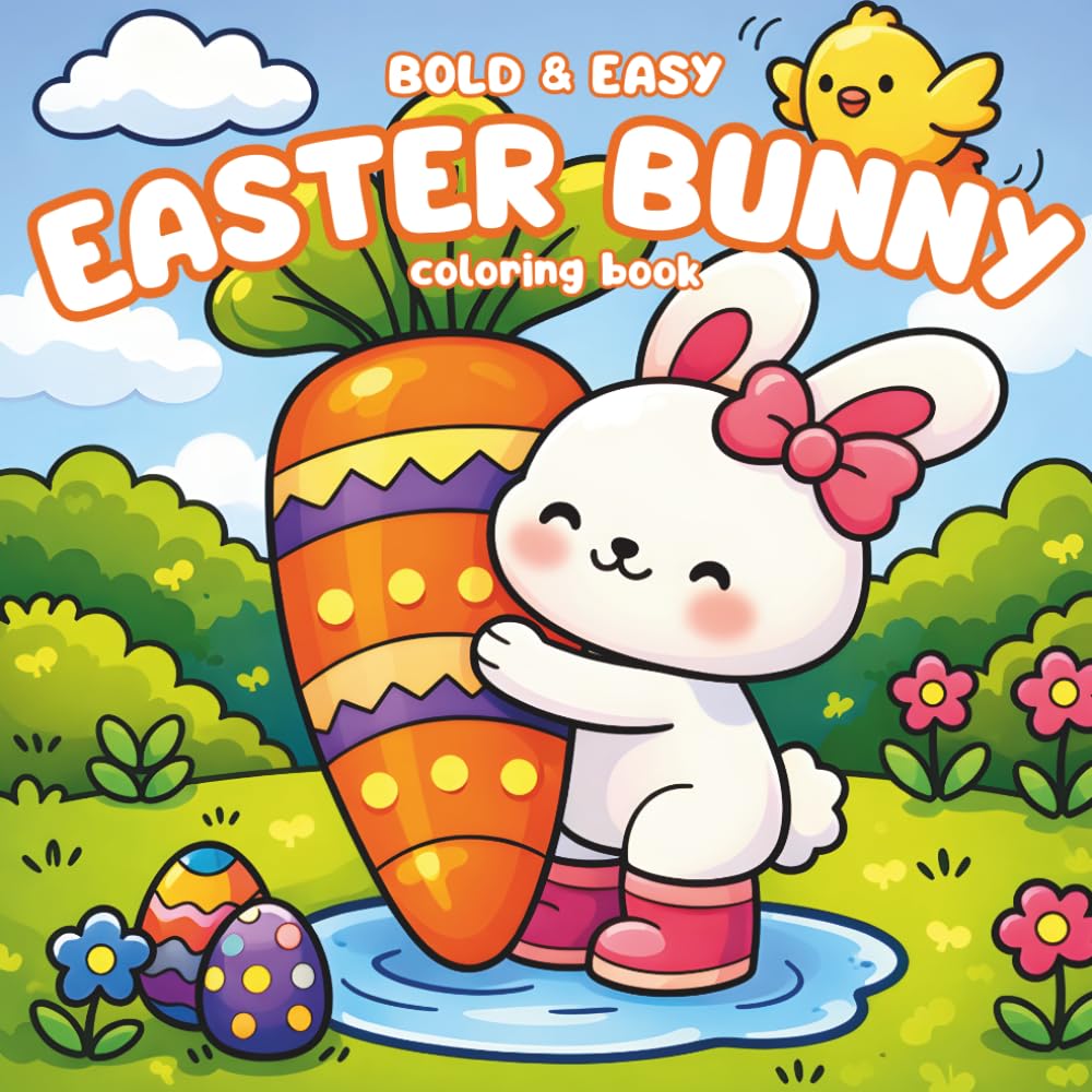 Easter Bunny Bold and Easy Coloring Book: Simple Easter Designs with Bold Lines | Relaxing Spring Coloring Book for Teens, Adults and Beginners Who Love Easy and Stress-Free Coloring