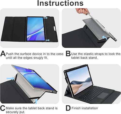 Vista 35 de CoBak Funda para Microsoft Surface Pro 12" (2025), Premium Business Cover con soporte multiángulo, soporte para lápiz capacitivo integrado, soporte