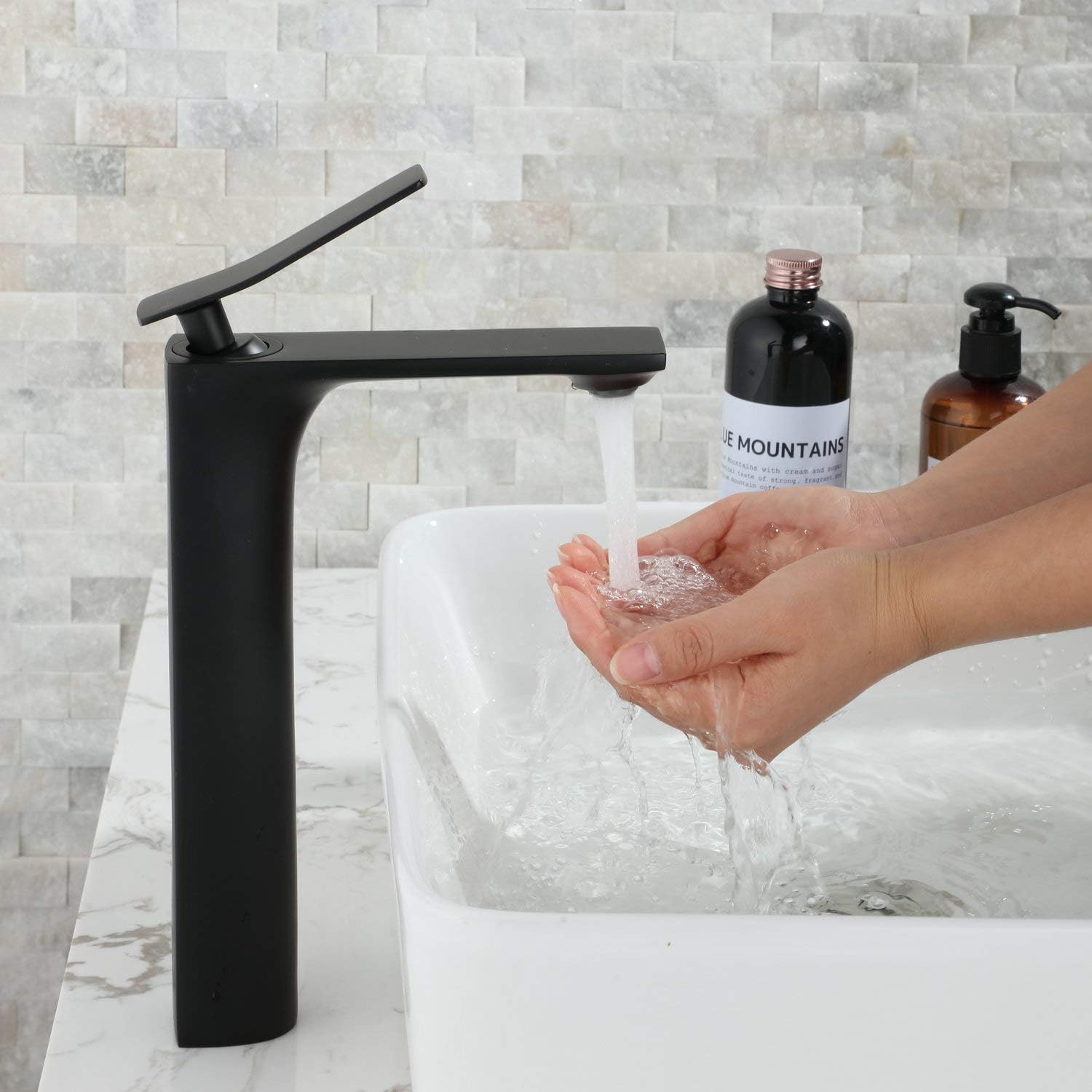 Exclusive Discount 70% Price Bathroom Sink Faucet, Single Handle Basin Mixer Faucet with Tall Body, One Hole, Chrome, Beelee BL6601H