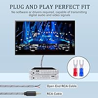 Vista 5 de Adaptador de cable RCA a altavoz, paquete de 2 unidades de 6.6 pies, conector macho de enchufe, mejora la transmisión de sonido, cable de reparación