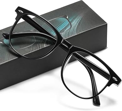 Okany Blue Light Blocking Glasses for Women Men Woman Black Computer Screen Filter Gaming Glasses Womens Mens 99.9% Blue Light Blocker Round Fashion Eye Glasses
