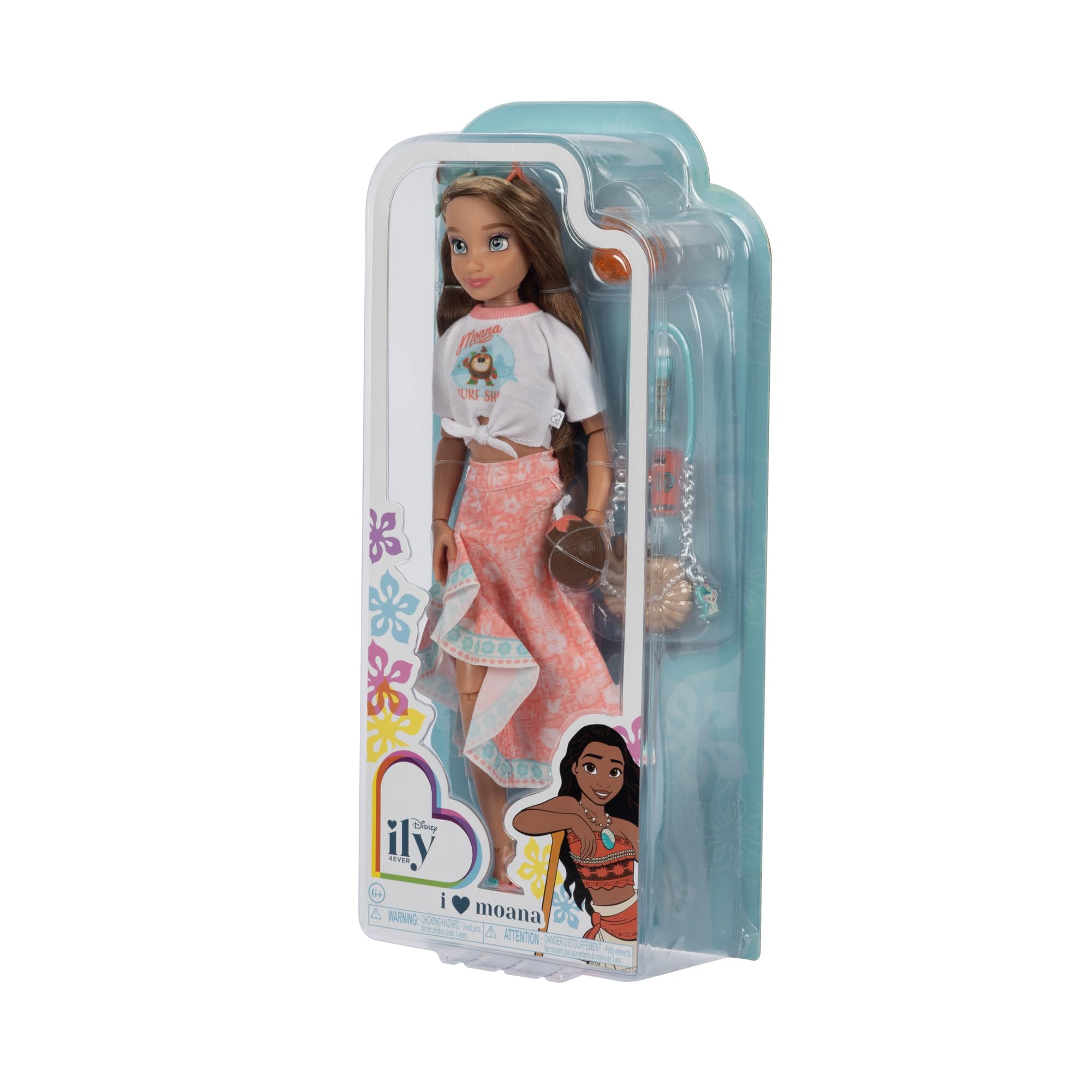 Disney ILY 4EVER Moana Fashion Doll 30 cm / 11,5" Tall, Officially Licensed by Jakks Pacific,13 Points of Articulation, Complete with Mix-and-Match Accessories and Glittery Mickey Ring for You!