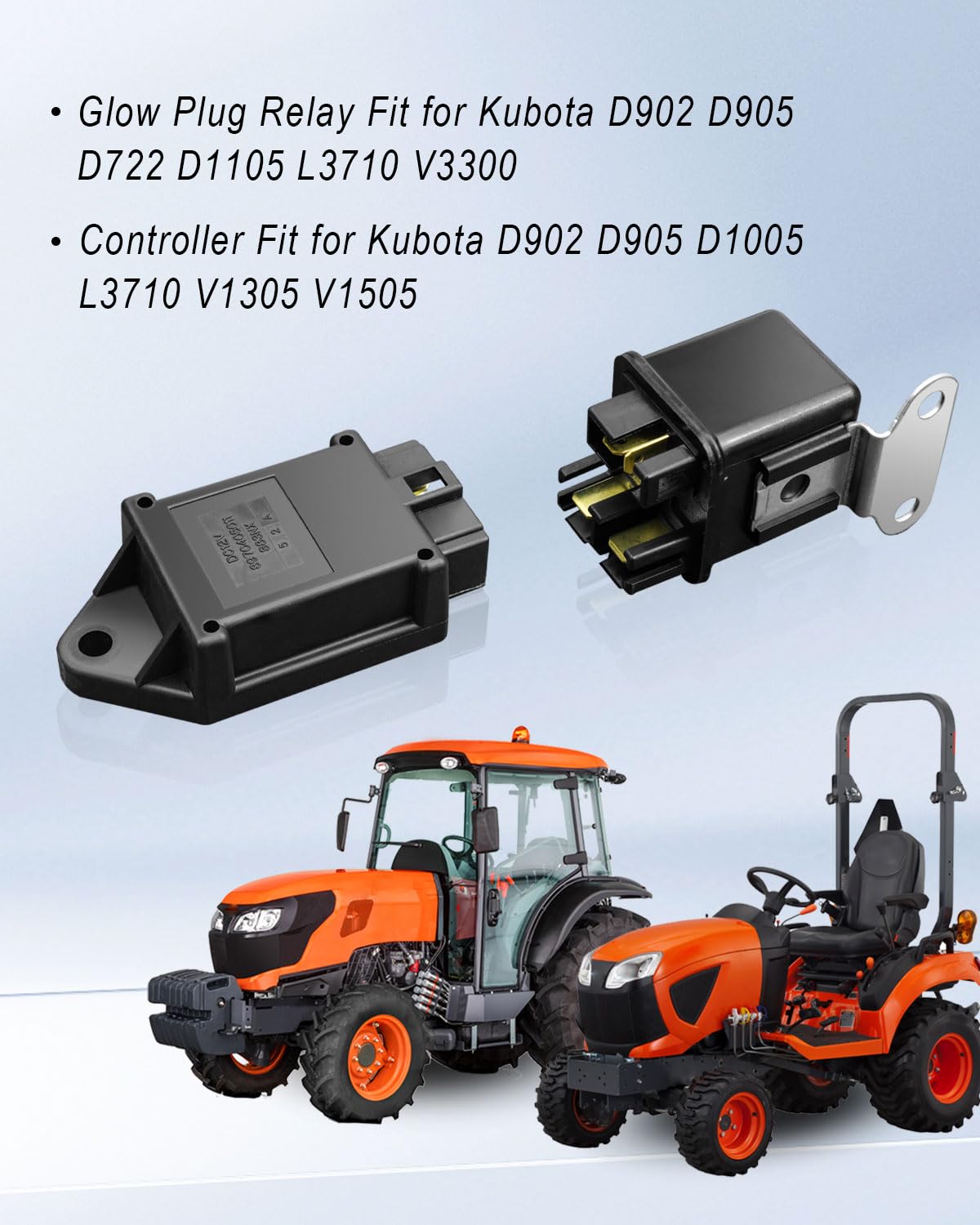 Kit relais et contrôleur de bougie de préchauffage pour Kubota D905 D902 L3710, remplace 16415-65600 16415-65660 16415-65662