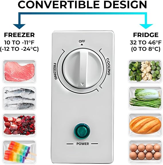 Kenmore Deep Freezer - Convertible Refrigerator/Chest Freezer, 1 Hanging Basket, Garage Ready, Meat Storage, Front Drain, Congelador For Home, Apartment, Basement, Dorm, Cottage 5.0 Cubic Feet White
