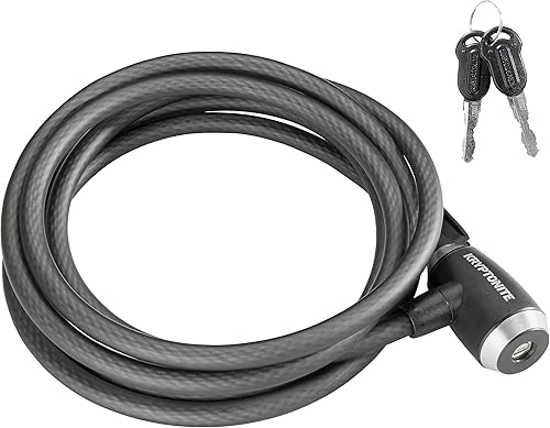 Kryptonite KryptoFlex - Cable de bloqueo de bicicleta, 2 pies, 6 pies, 10 pies de largo, 0.472 in de grosor, cable de acero trenzado resistente,