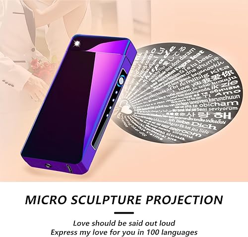 Miniatura 3 de BABOBIU Electric Lighter Rechargeable Lighters Arc Lighter Windproof Lighters Metal Body Battery Display Big Arc Flame Push Button Type-C Fast