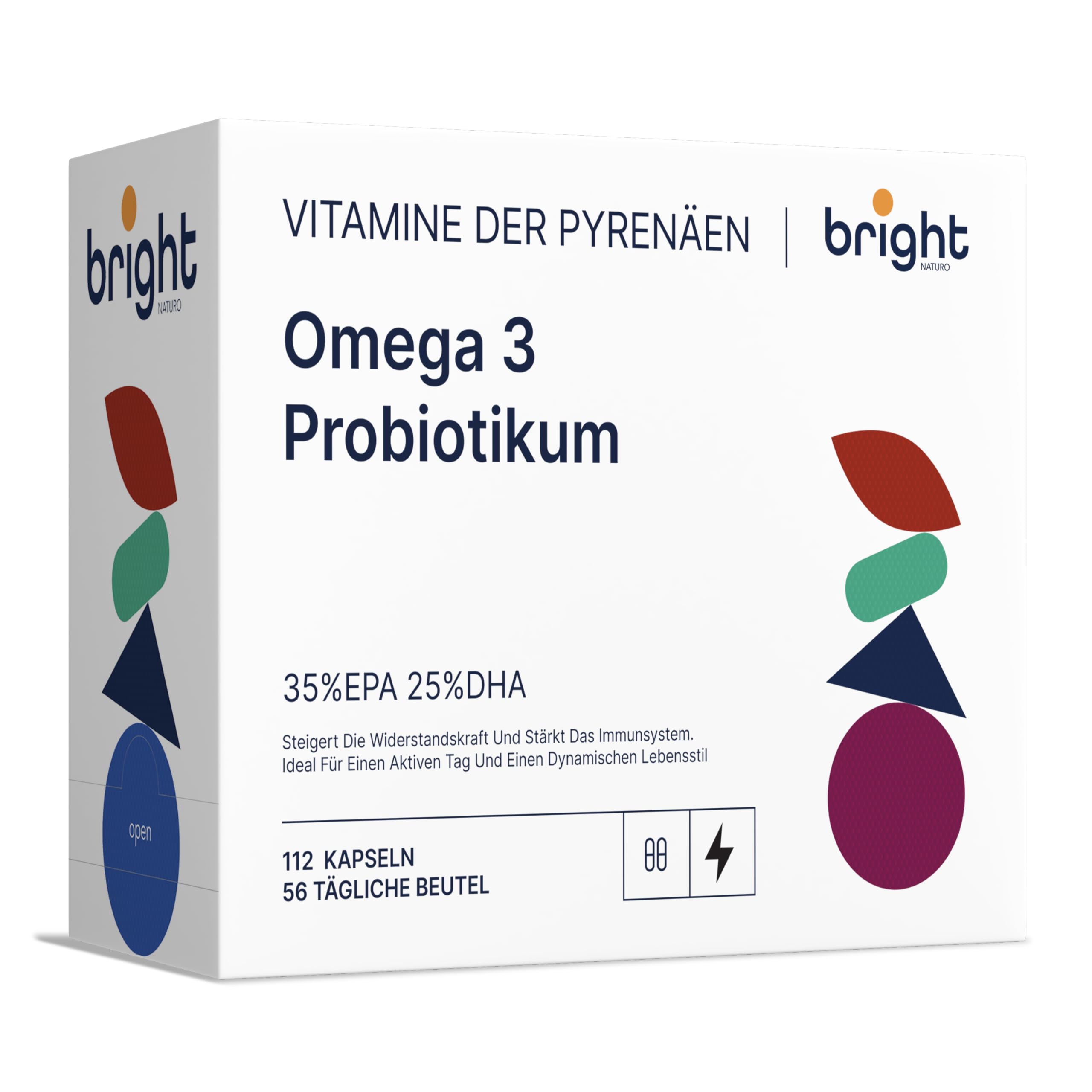 Probiotika, Omega 3 TG – SmartAbsorb™ | für Immunität, Verdauungsgesundheit und Gehirnfunktion | 56 Tagesbeutel