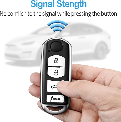 Miniatura 6 de Tukellen Funda protectora especial de TPU suave para llavero de Mazda, compatible con Mazda Miata CX-3 CX-4 CX-5 CX-7 CX-9 MX5 23568 (plateado)