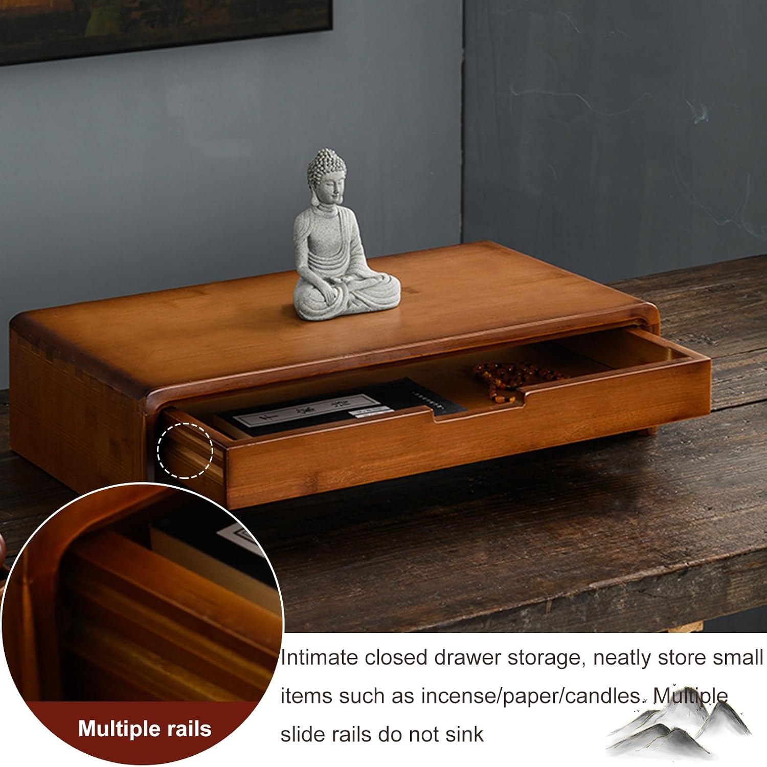 Personal Shrine Altar Table, Meditation Table with Storage Space, for Living Room, Study Room(60 * 26 * 12cm)