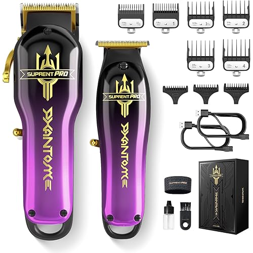 SUPRENT® PRO Professional Hair Clippers for Men- Barber Clippers Set Brushless Motor, Cordless Hair Clipper with Zero Gap Hair Trimmer- Premium Hair Cutting kit Gift for Men