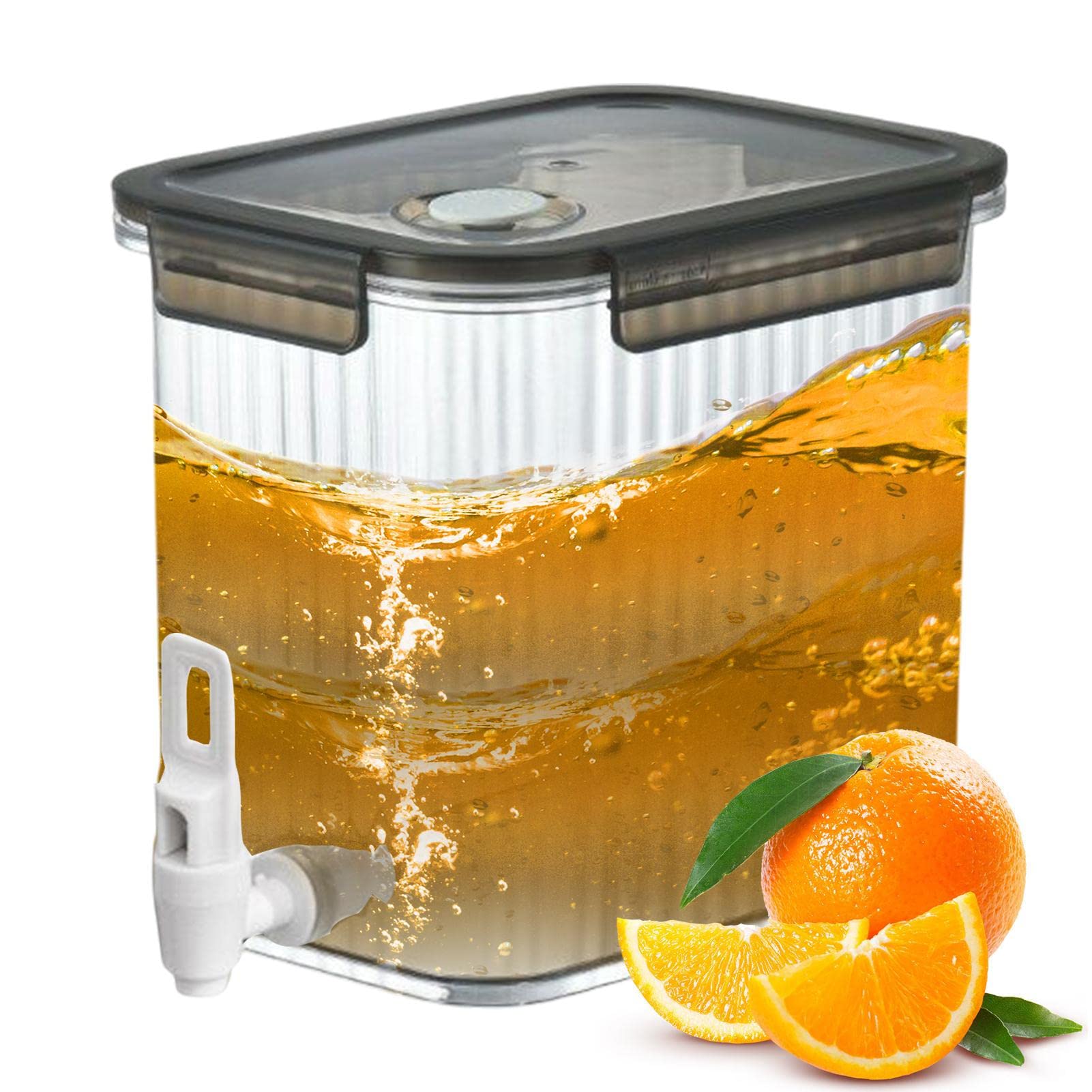 Tedious Grey Water Dispenser | 2.5/3.5L Drink Dispenser With Tap | Fridge Jugs Drinks Chiller Dispenser Refillable | Leakproof Portable Fridge Organisers Water Dispenser For Travel Fridge