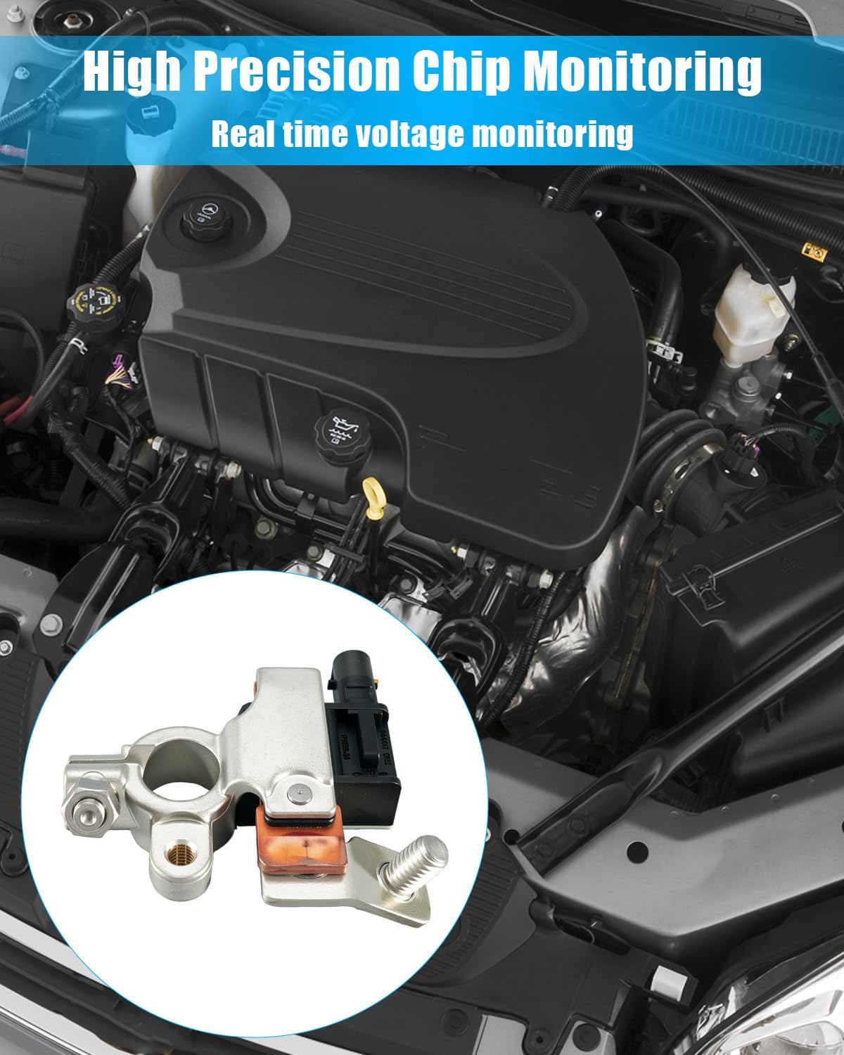 Battery Negative Sensor Fit for Chevrolet Impala LS LT LTZ 2.5L L4 Gas Flex 2015-2019, Replace 22859019