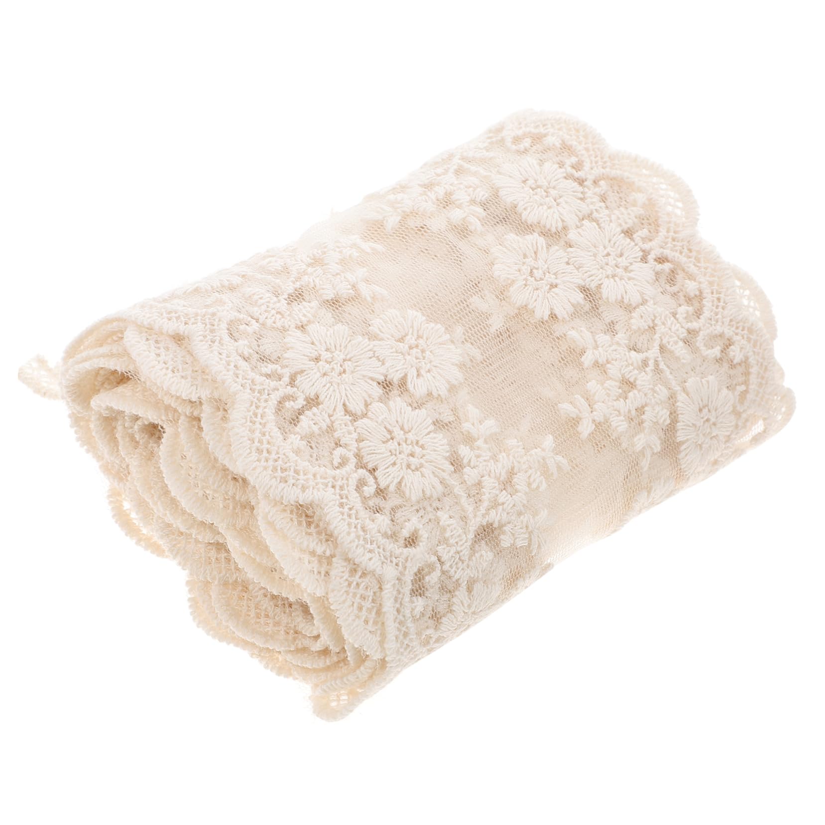 EXCEART 4rollos Cinta De Encaje Decorativo Para Borde De Floral Para Manualidades y Vestidos Metros De Raso Sin Elasticidad Para Boda y Accesorios