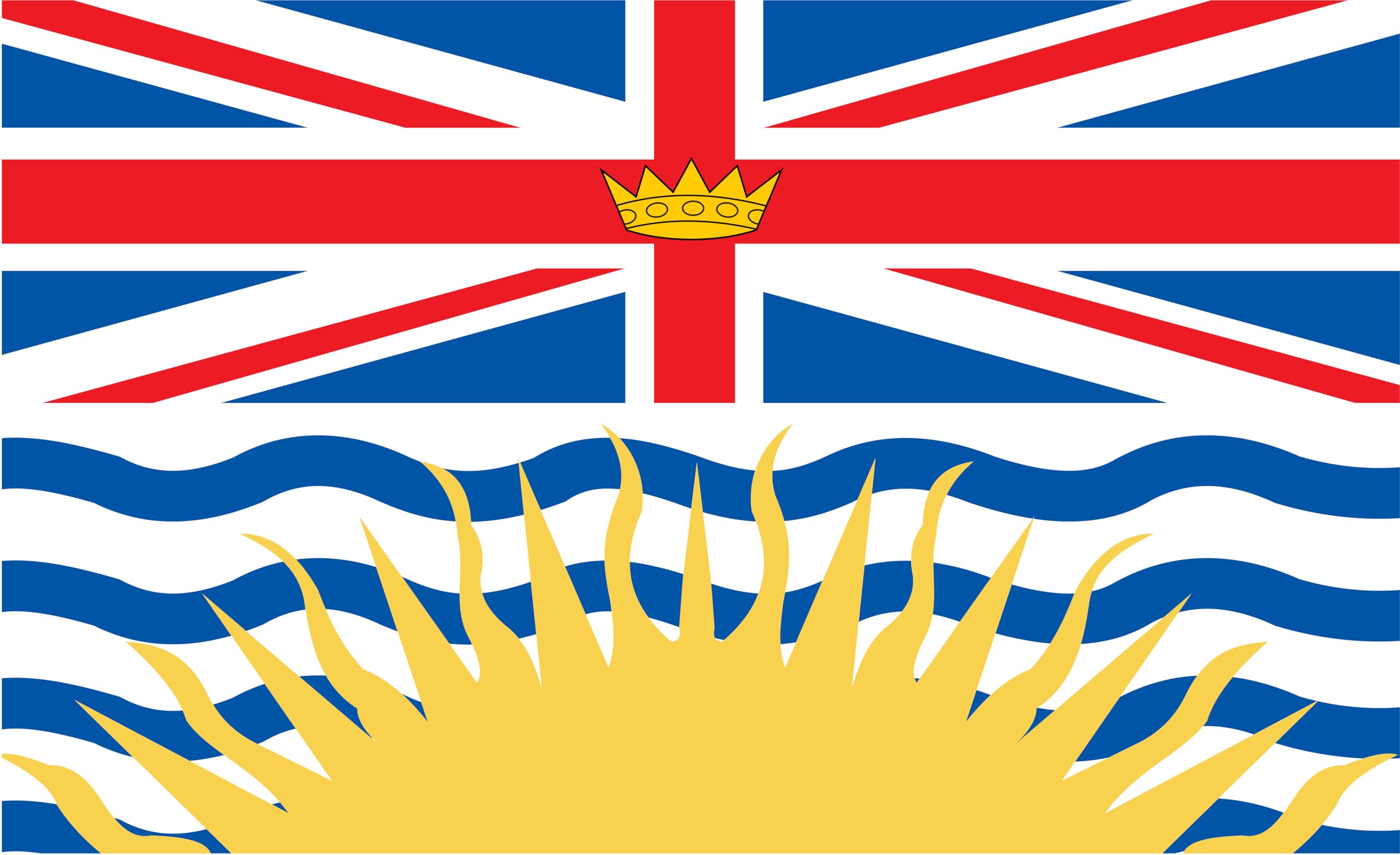Drapeau Colombie-Britannique Canada pavillon provincial géant extérieur 250x150