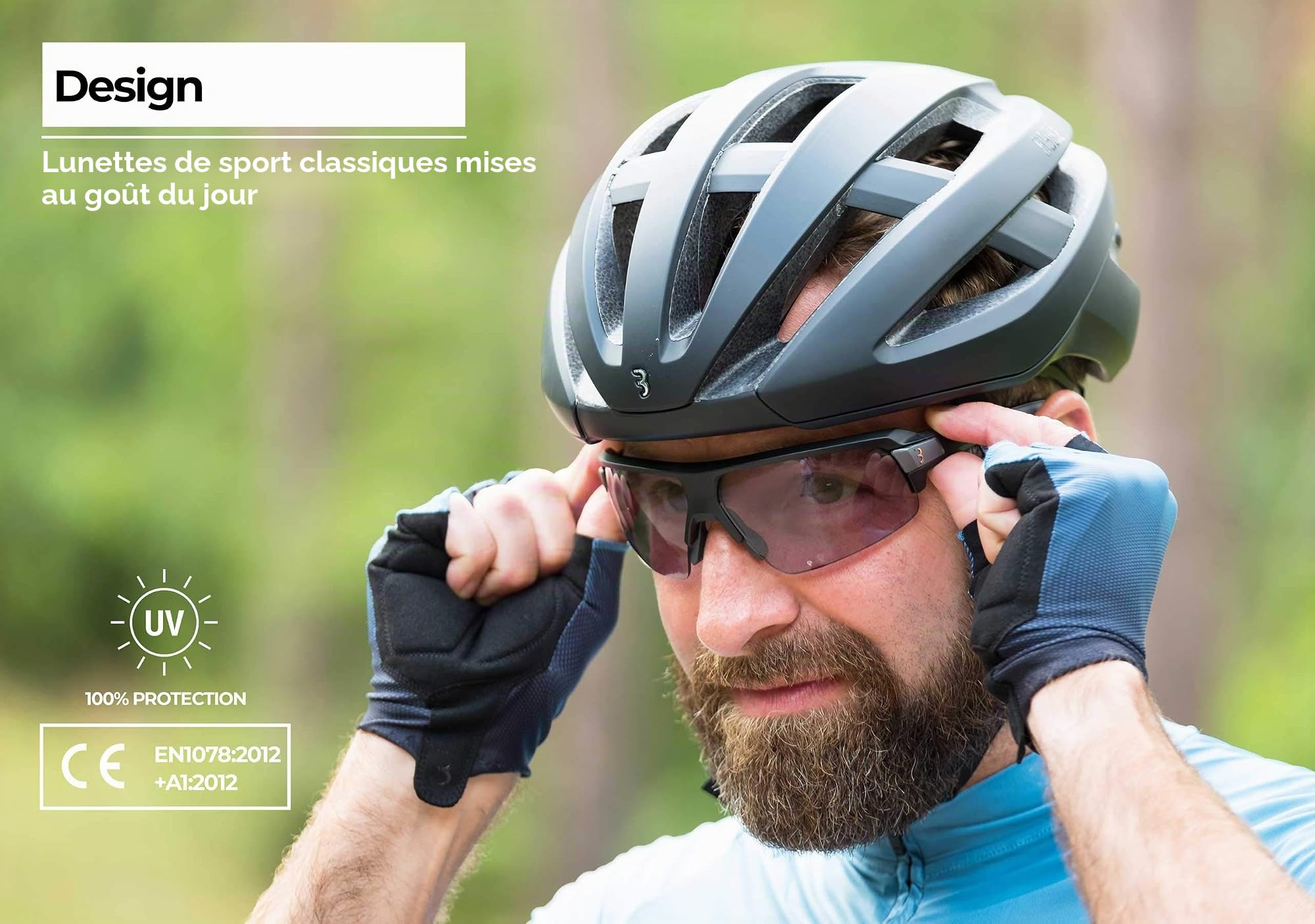 BBB Lunettes de cyclisme unisexes avec verres photochromiques + 2.0 dioptrie magnétique interchangeable, léger, protection UV, pour vélo, homme et femme (lot de 1)