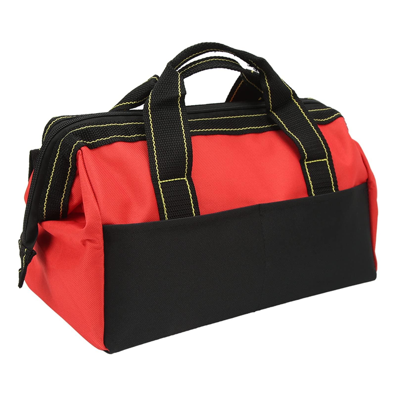 TKSE Electricians Tool Tote Portable Tool,16in Tool Storage Bag Wide Mouth Heavy Duty Water Proof Portable Handheld Tool Tote Bag (Red)