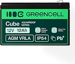 Green Cell AGM VRLA Lead Battery, 12 V, 12 Ah, with Non-Woven Battery, IP54, Cycle Resistant, Maintenance-Free, Caravan, Photovoltaic, Wheelchair, Caravan (12 V, 12 Ah)