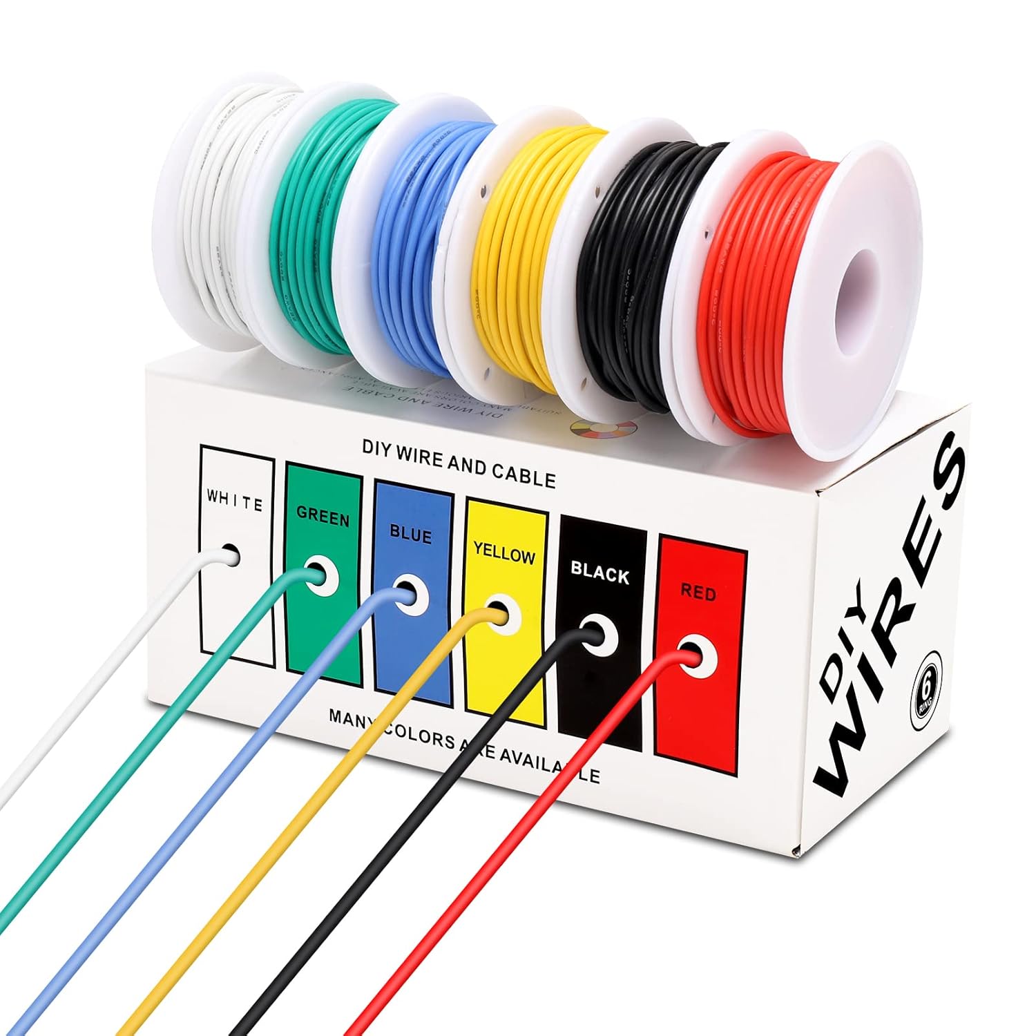 Coomoors 22AWG Electrical Wire Kit 22 Gauge Silicone Electric Wire Tinned Copper Cable 6 Colors 10Meters/32ft Each Electric Cable Set Hook Wire Flexible and Soft for DIY Coomoors 22AWG Electrical Wire Kit 22 Gauge Silicone Electric Wire Tinned Copper Cable 6 Colors 10Meters/32ft Each Electric Cable Set Hook Wire Flexible and Soft for DIY
