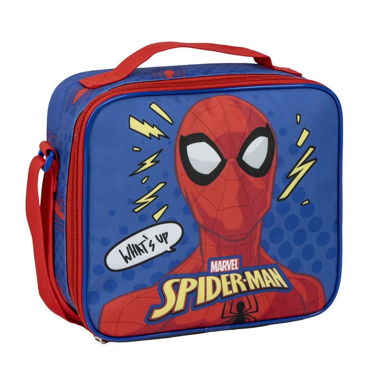 Spiderman Kühltasche, Blau, 21,5 x 8,5 x 19 cm, aus Polyester, kleiner Rucksack mit Reißverschluss und verstellbarem Griff, Originalprodukt, entworfen in Spanien, blau, Lässiger Thermo-Kühlbehälter