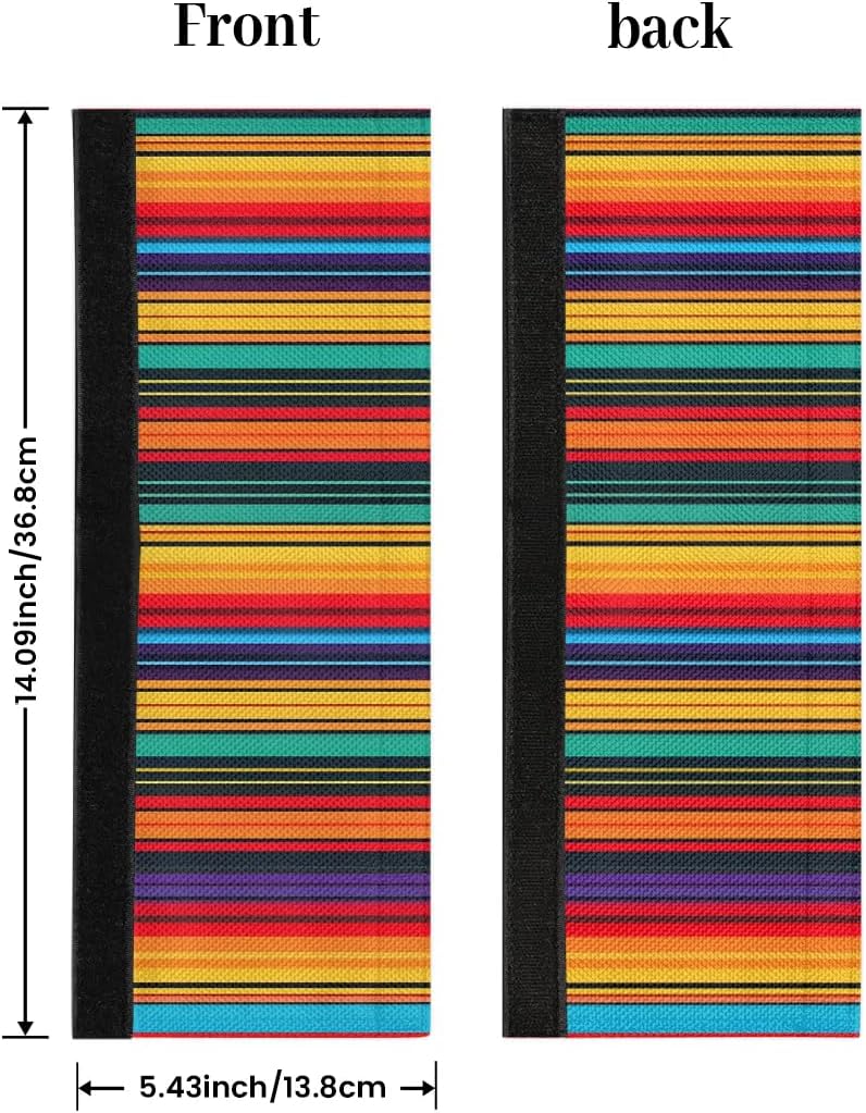 Mexican Refrigerator Door Handle Covers Set of 2 Abstract Vintage Aztec Lines Washable Kitchen Appliance Decor Handles, Fridge Oven Door Handle Cloth Protector