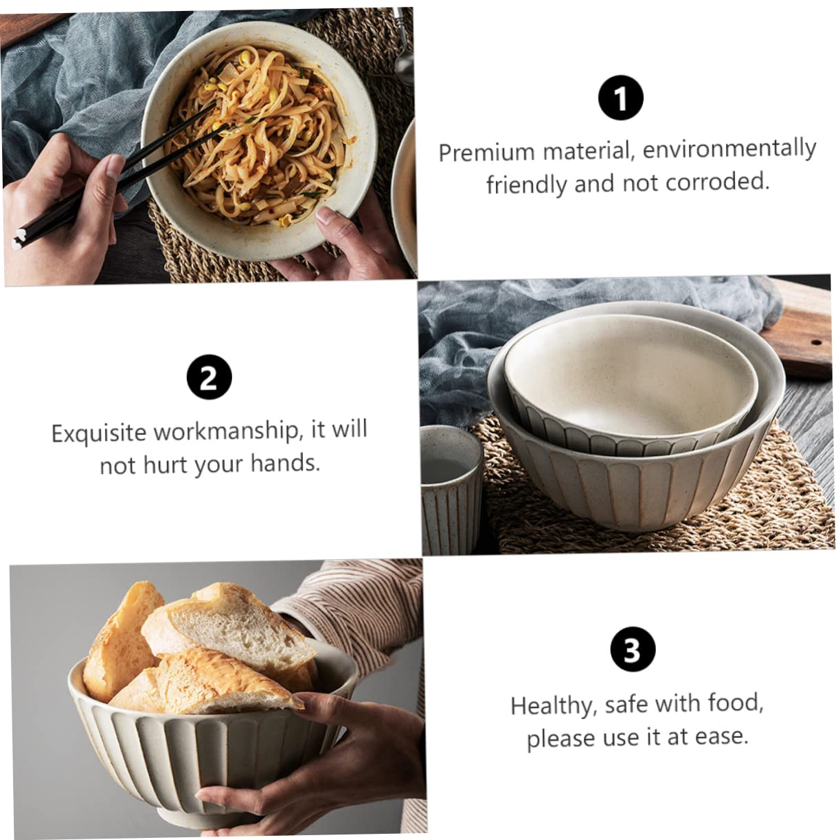 Cabilock 1 Cuenco De Cerámica Para Sopa Cuenco De Fideos De Estilo Japonés Para Vajilla De Cocina Mantiene Una Gran Capacidad Para Sopas Ensaladas Y Fideos