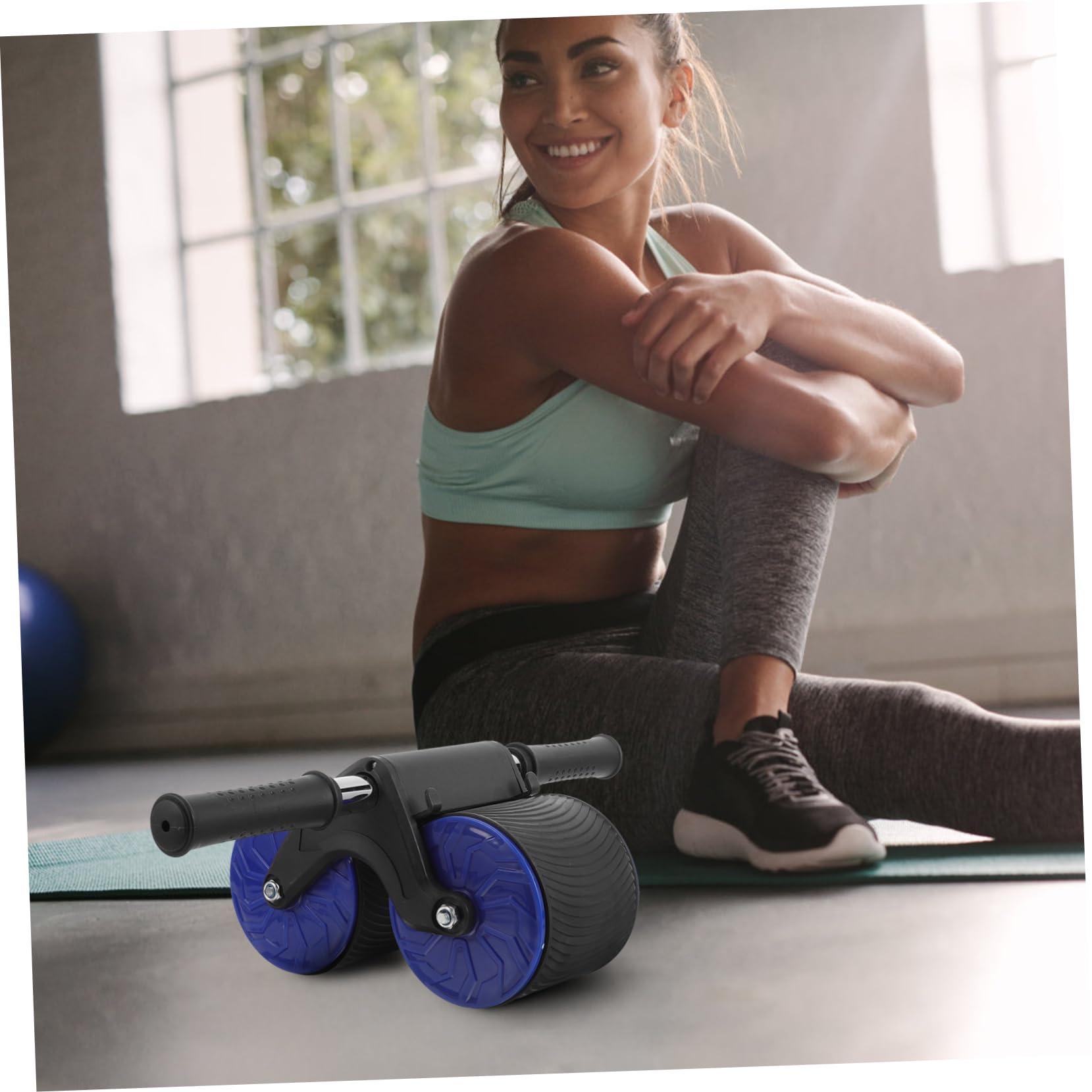 POPETPOP Ruota Addominale Fitness Con Due Rotelle Per Allenamento Muscolare Addominale e Gambe Attrezzo Per Yoga e Esercizi Fisici Casa Realizzato Con Tecnologia Professionale Per Durata