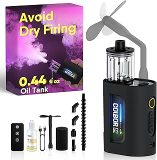 Máquina de niebla portátil COLBOR CF3, mini máquina de humo manual para fotografía con control remoto, pequeño difusor de neblina con protección de inclinación de 60° para fiestas de Navidad, cosplay