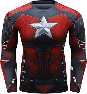 Red Plume Camiseta masculina esportiva de compressão, camisa fitness com estampa digital