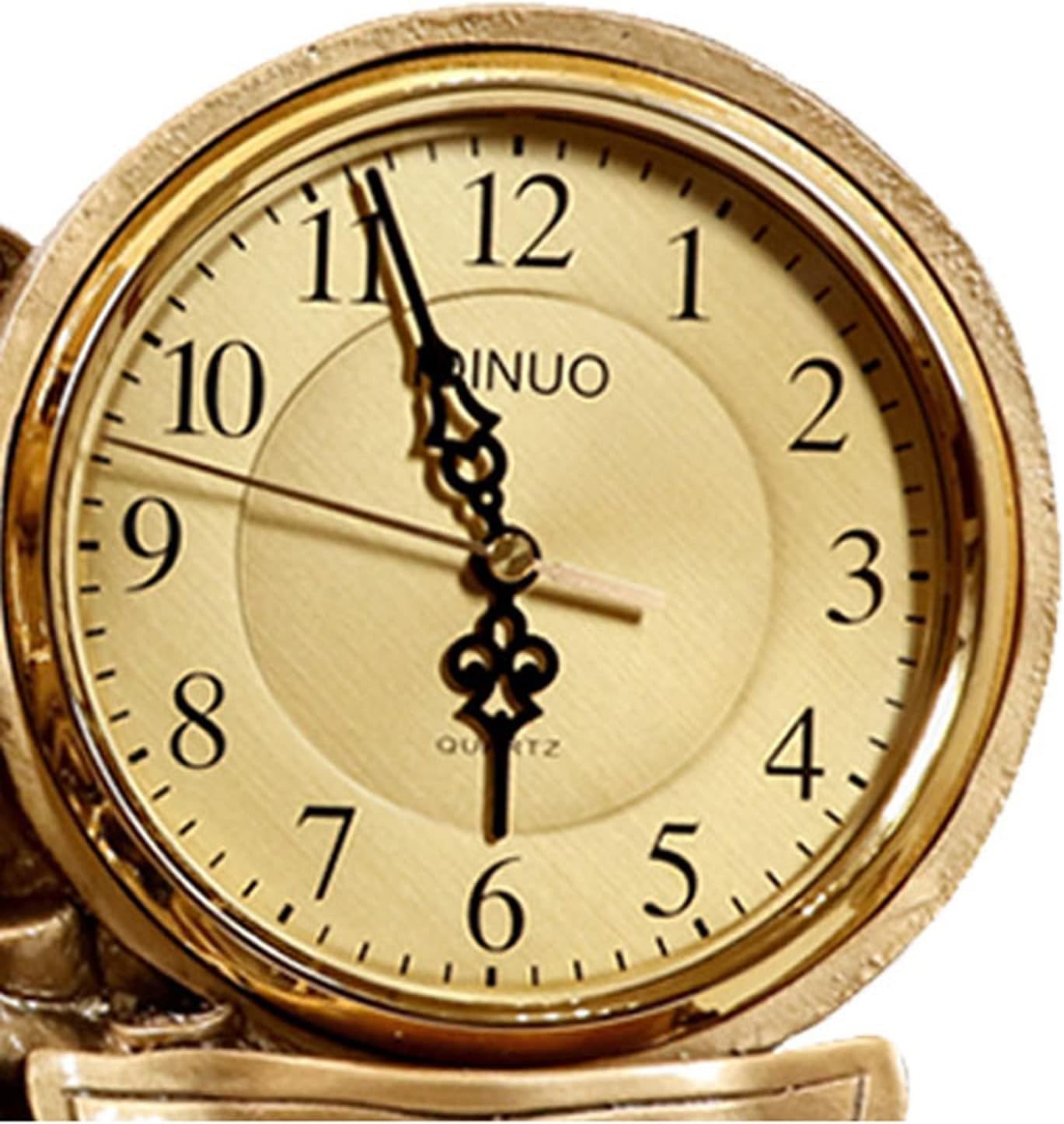 Mantle Clock God of Wealth Clock Ornament Table Clock Home Desktop Living Room Clock Desktop Pendulum Clock Retro Meaning Wealth Desk Clock Vintage Mantel Clock (Color : 1)