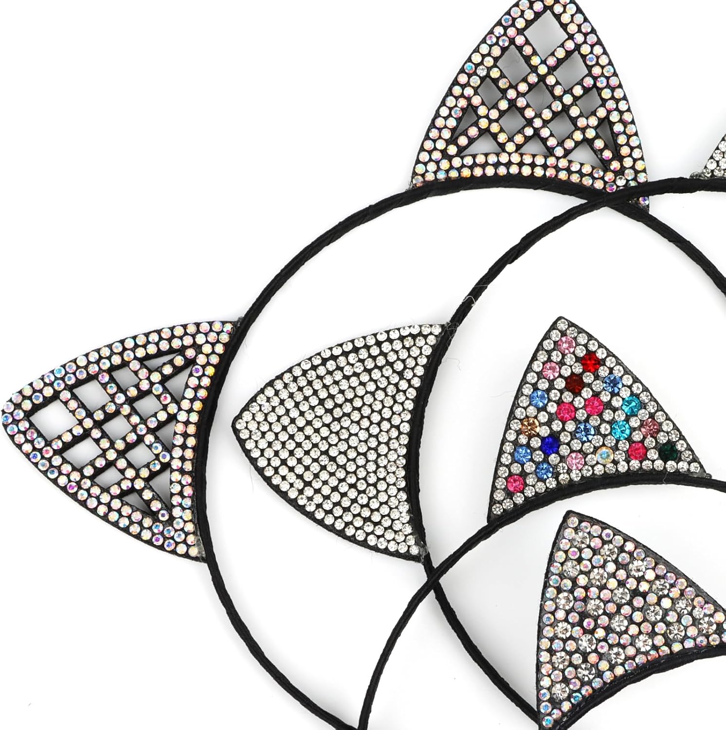 4Pcs Glitter Cat Headband for Women and Girls, Cat Ears Headband, Cosplay Costume or Party Fashion Hair Accessories - Image 7