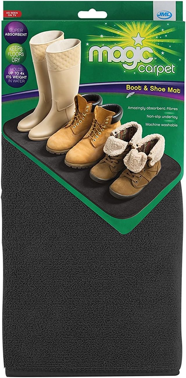 Magic Carpet Boot Mat, Snow Mat, Washable Bath Mat, Indoor Door Mat, Winter Shoe Mat, Magic Mat Indoor for Cold Weather, Water Absorbent Mat, Carpet Mat, Machine Washable, 16"x32" (Brown)
