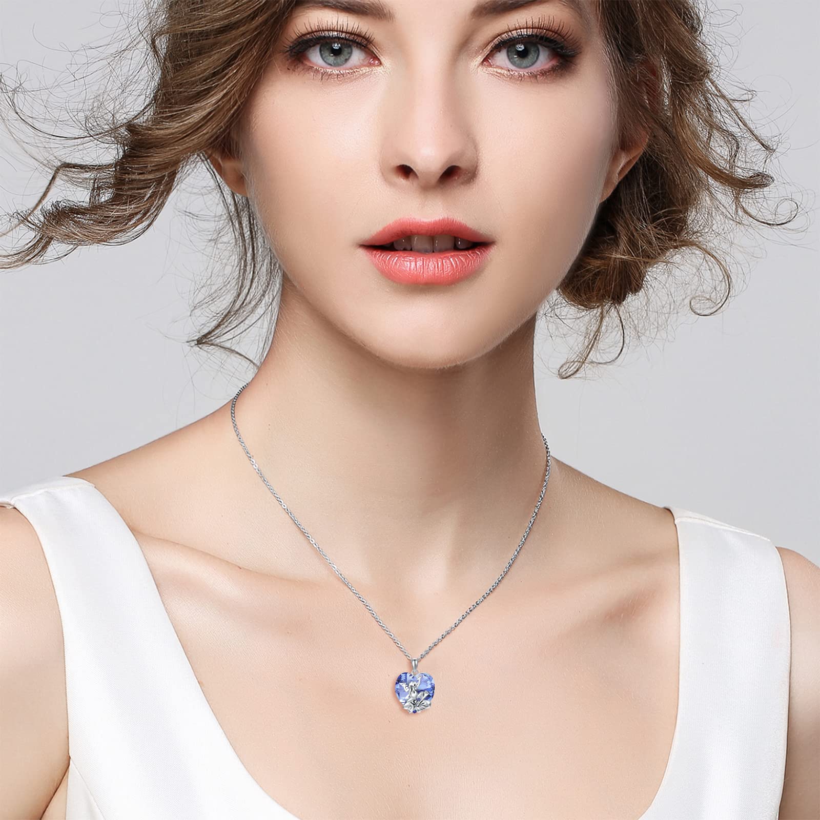 Collier grenouille en argent sterling avec pierre de naissance - Cadeau pour femme et fille