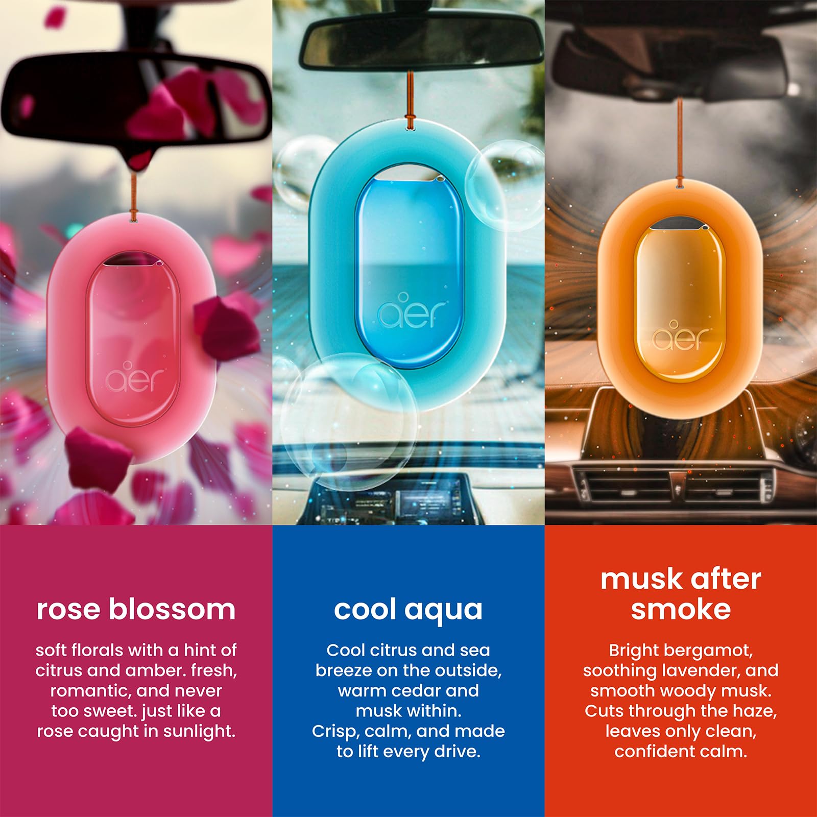 Godrej aer O – Hanging Car Air Freshener – Cool Aqua Pack of -4