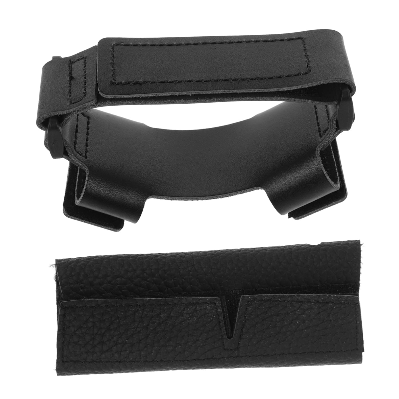 HEMOTON 4 Sätze Handauflage aus Waldhornhandschuh Ersatz Hornschutz Zubehör für Waldhorn Ledergriff Hornschutzhandschuhe Horngriff Instrumentenauflage Handschutz aus Waldhorn Echtes Leder